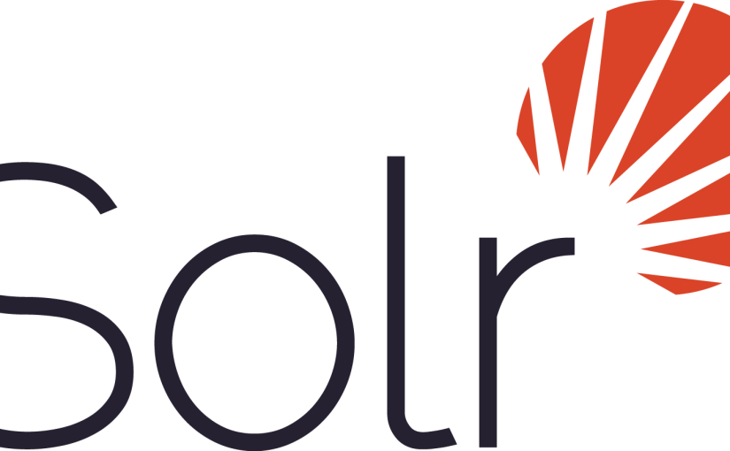 Solr Logo - black text with an orange sun
